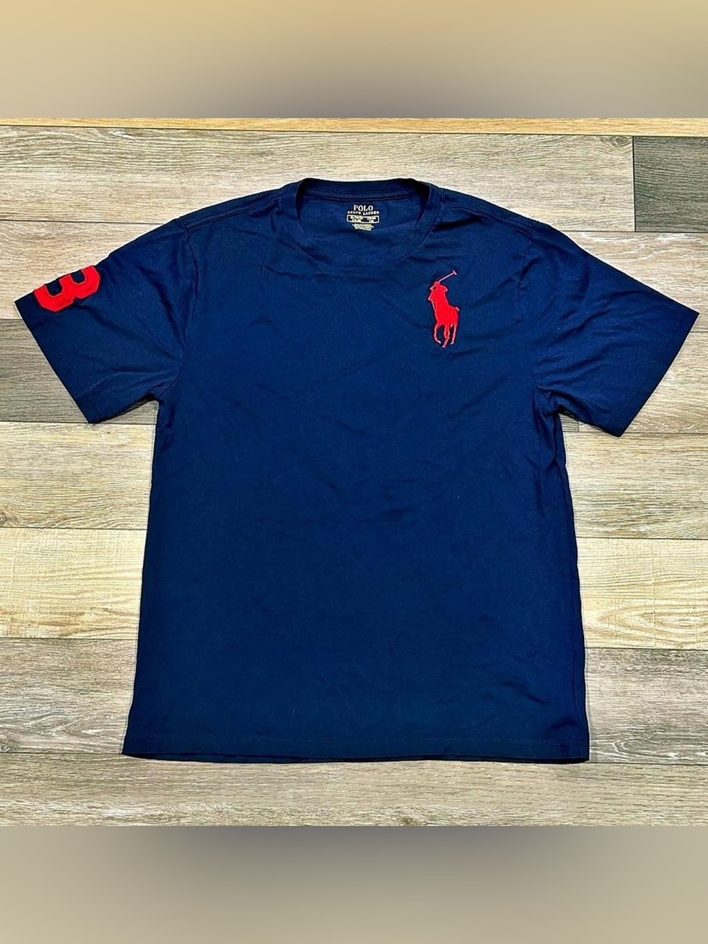 Polo by Ralph Lauren Navy Short-Sleeve Crewneck T-Shirt with Red Pony